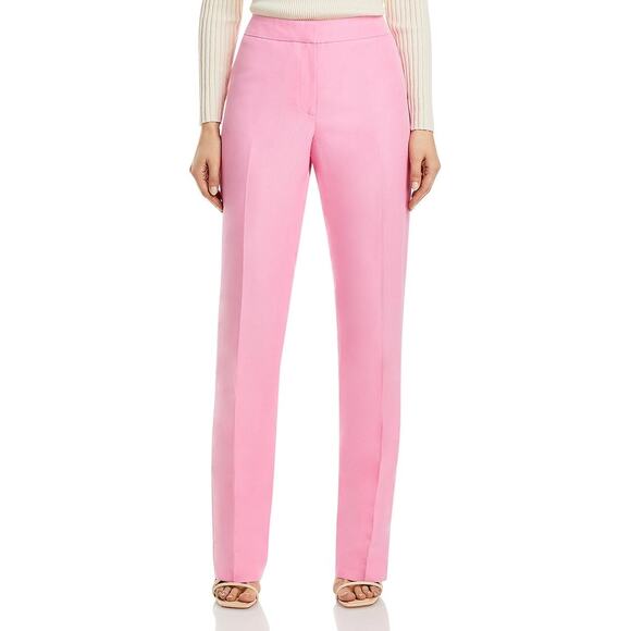 Lafayette 148 Barrow Pants Size 10 Pink Madder Silk 32.5" Trousers Designer - Picture 3 of 13